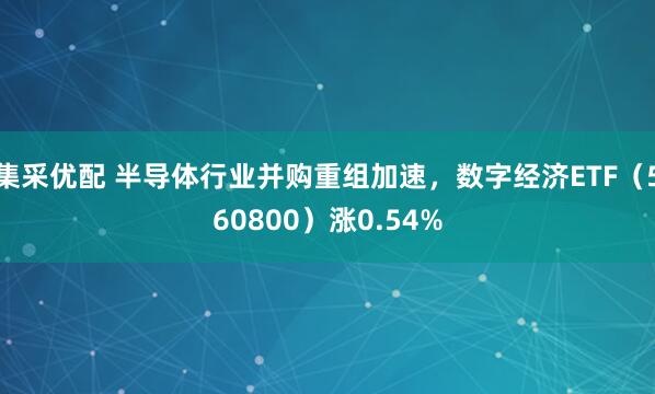 集采优配 半导体行业并购重组加速，数字经济ETF（560800）涨0.54%
