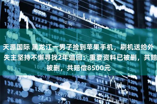 天源国际 黑龙江一男子捡到苹果手机，刷机送给外甥女使用，失主坚持不懈寻找2年追回：重要资料已被删，共赔偿8500元